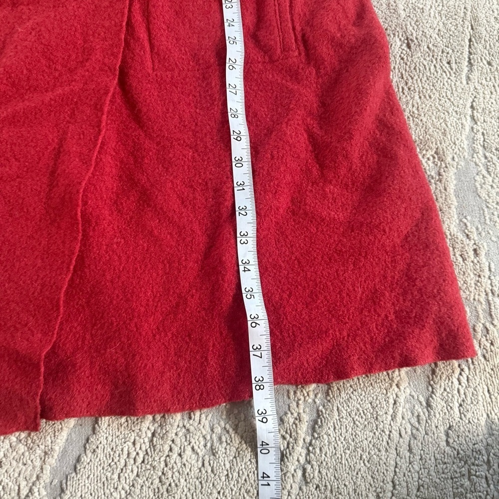 Vintage Marconi long line sweater cardigan 100% wool rust Red open front large - Picture 9 of 12